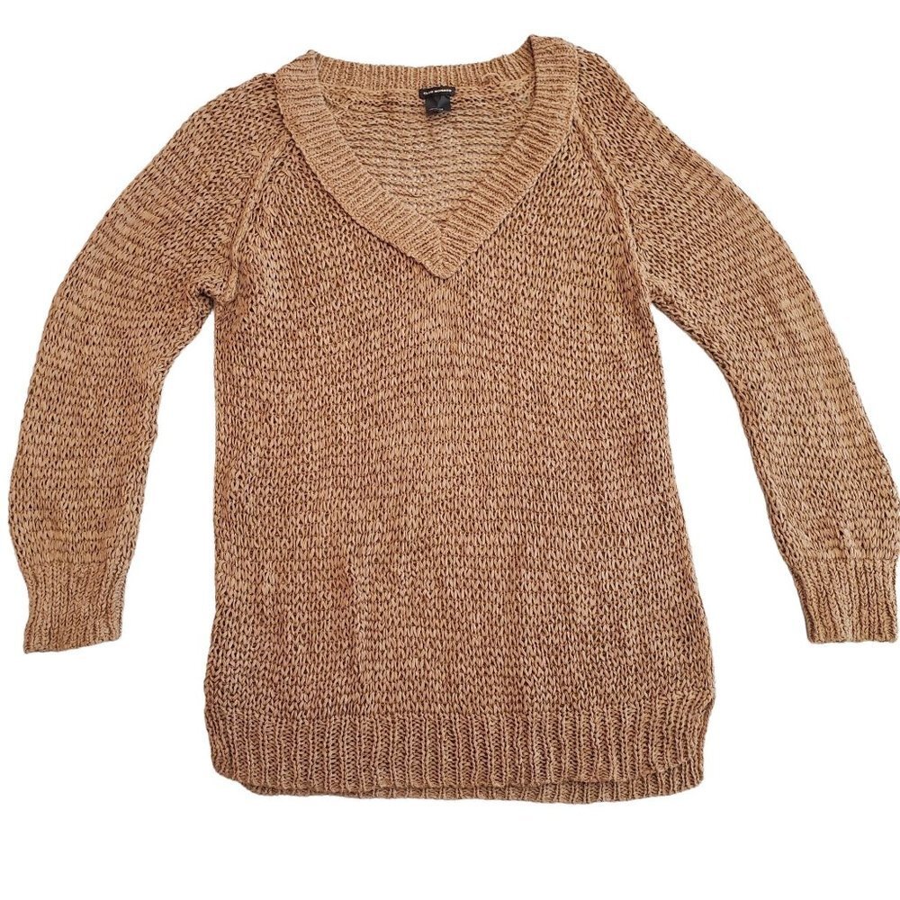 Club Monaco Interwoven Knit V Neck Pullover Sweater